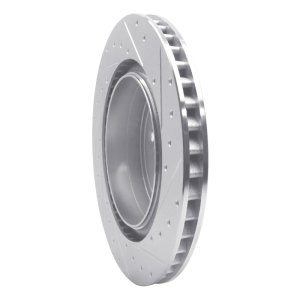 Lexus RC F Brake Rotor (1) - Left Rear - R1 Concepts - Drilled & Slotted - Silver - `15-`22